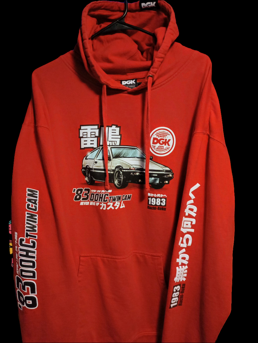 DGK Ghetto Spec 83 Toyota Corolla DOHC Hoodie Red XL