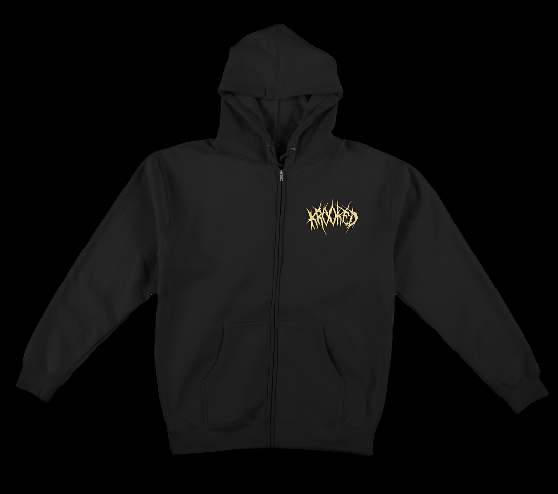 Krooked Skateboards Necro Shmoo Zip Hoodie Black/Cream