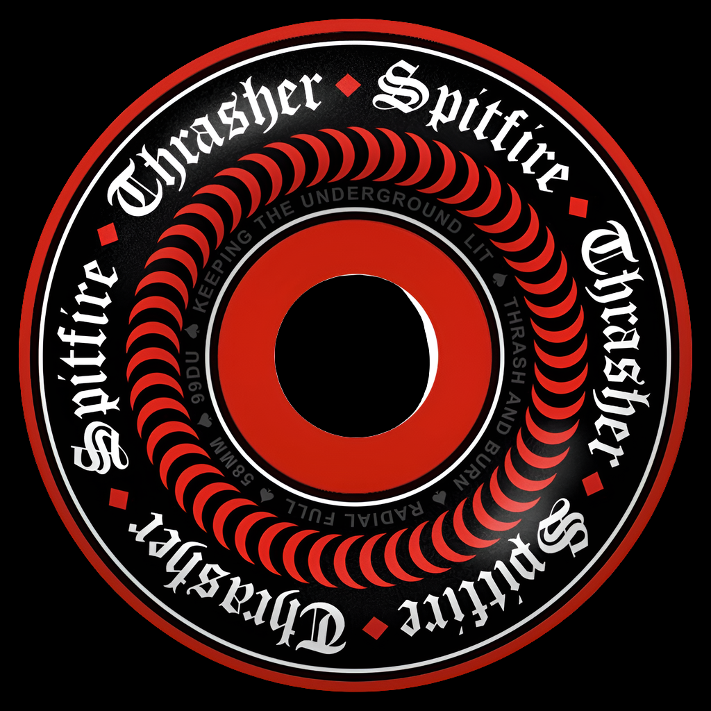 Spitfire x Thrasher Oath Formula Four F4 Radials Full Red Wheels 58mm 99du