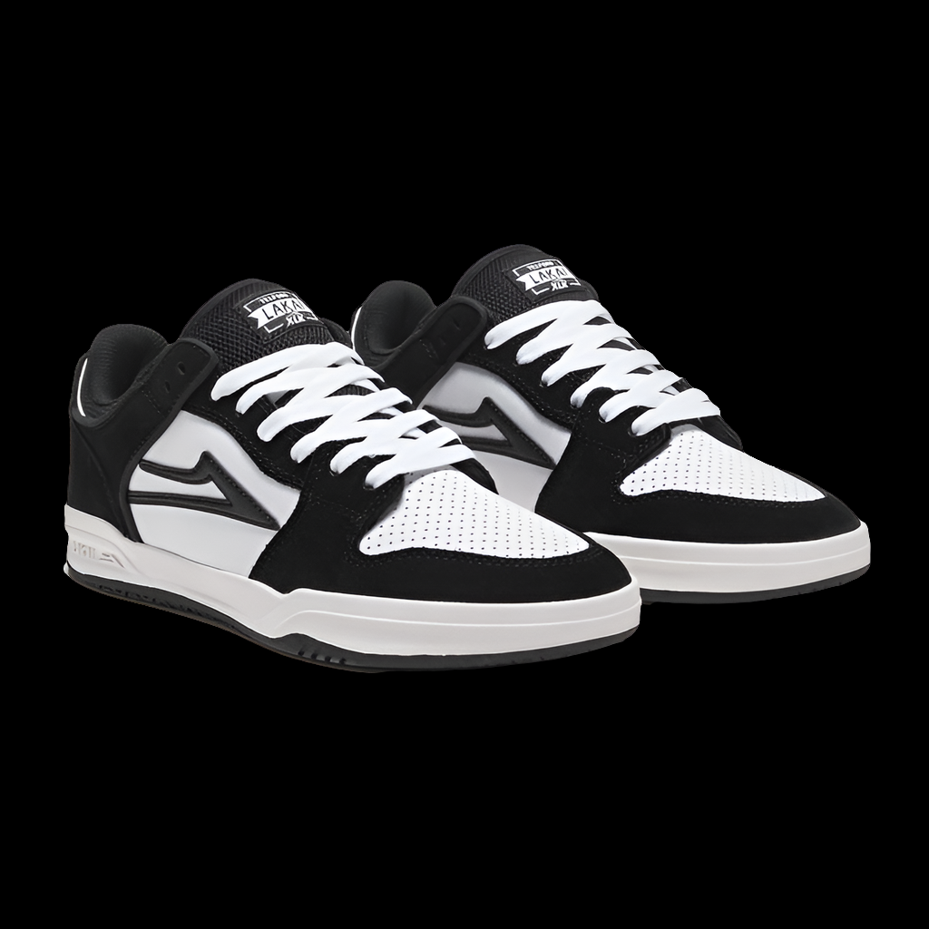 Lakai Telford Low Black/White Suede skate shoes