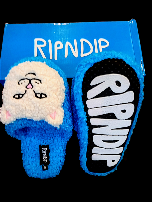 Rip N Dip Lord Nermal Faux Fur Plush Skate Slipper Slides Mens 8 - 10.5