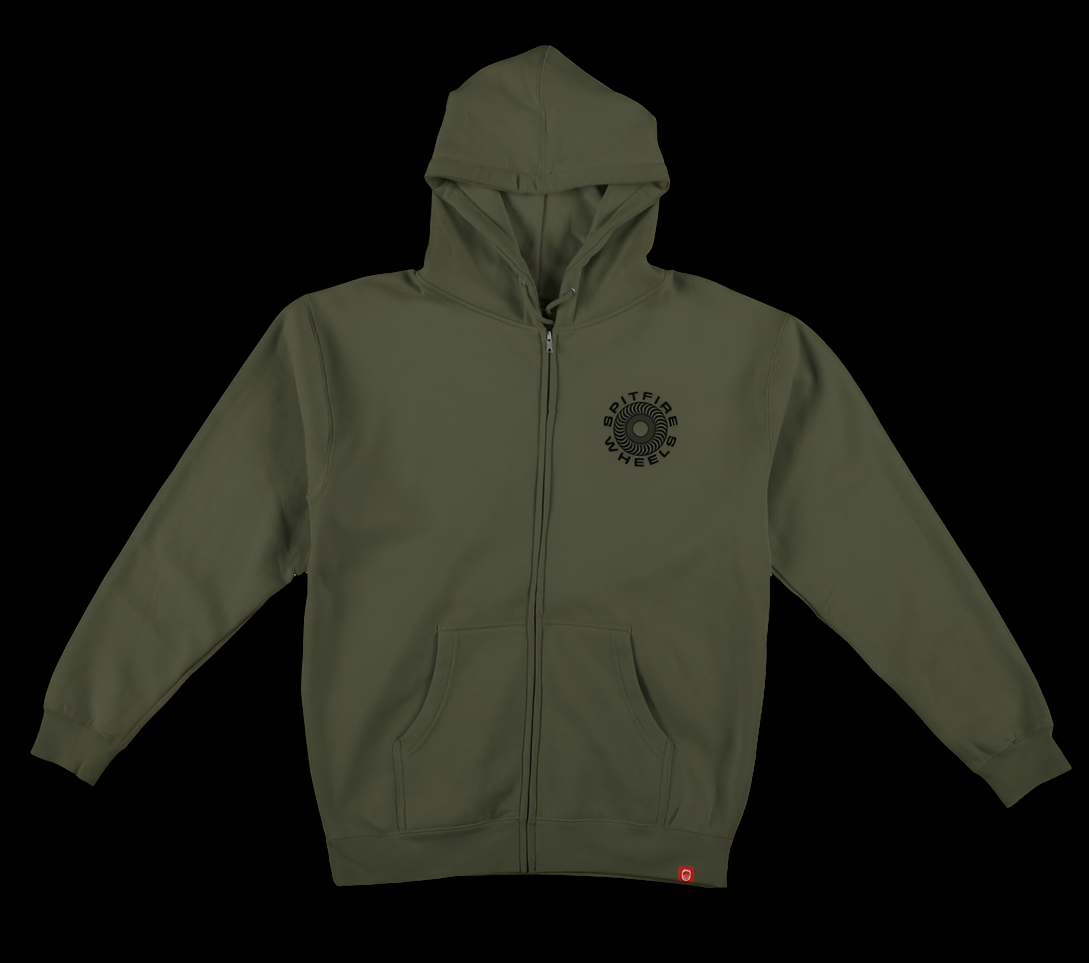 Spitfire Classic 87 Swirl Army/Blk/Rd Zip-up Hoodie