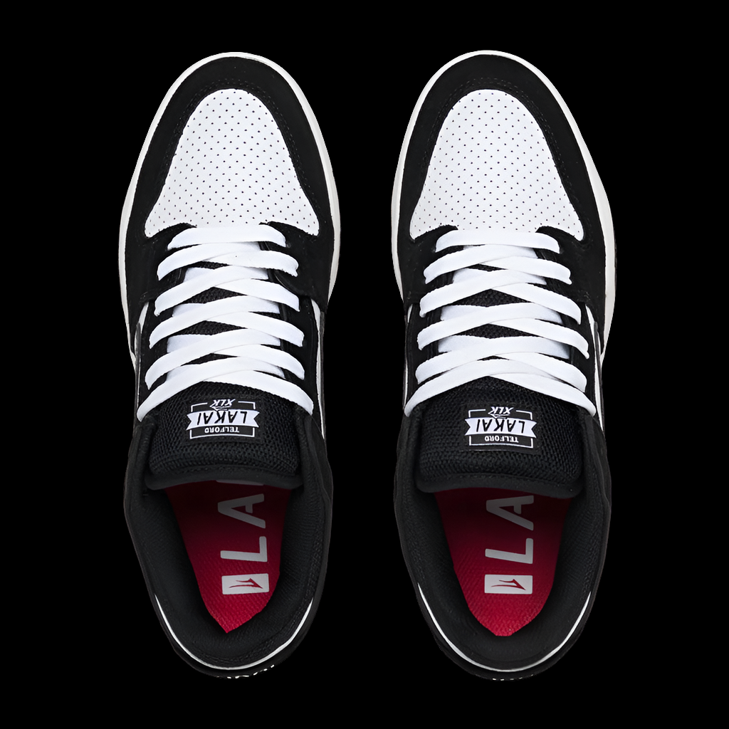 Lakai Telford Low Black/White Suede skate shoes