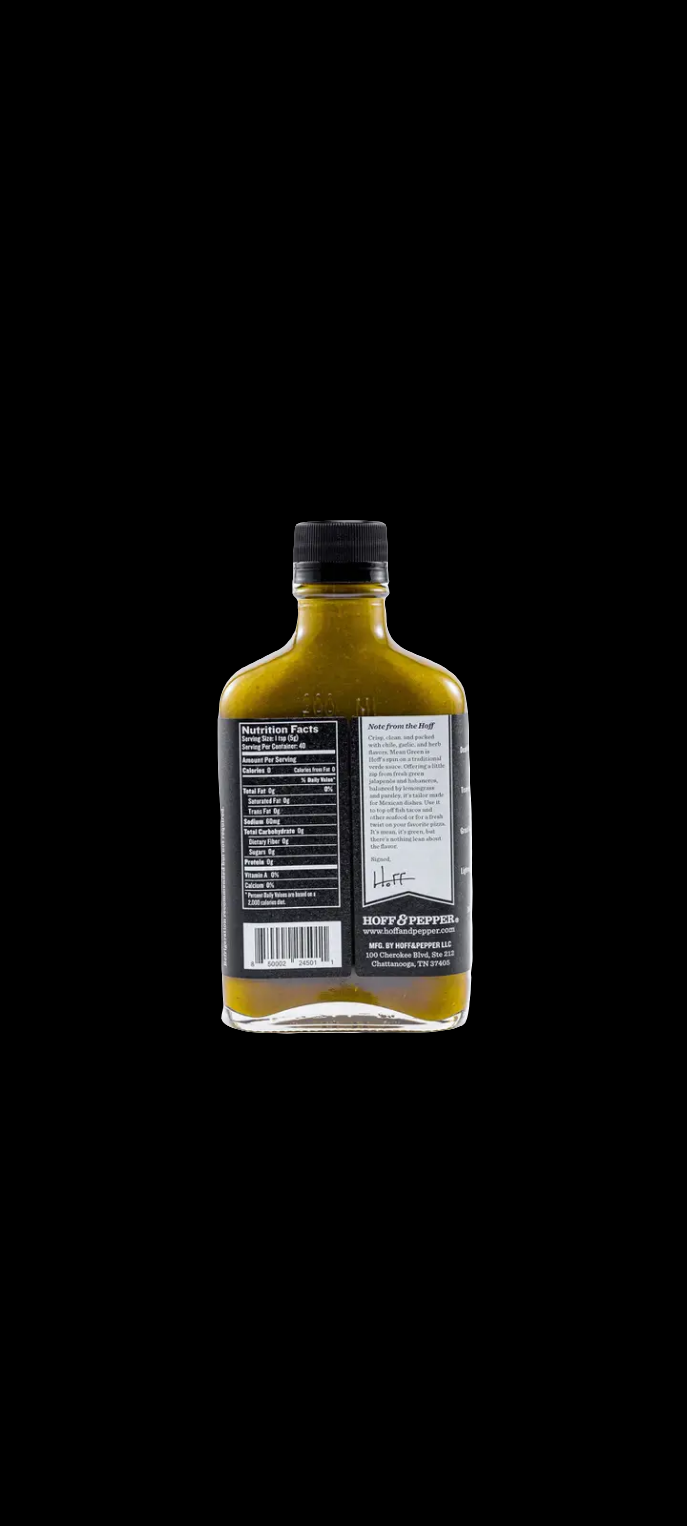 Hoff & Pepper Mean Green Verde Award-Winning Hot Sauce 6.7oz