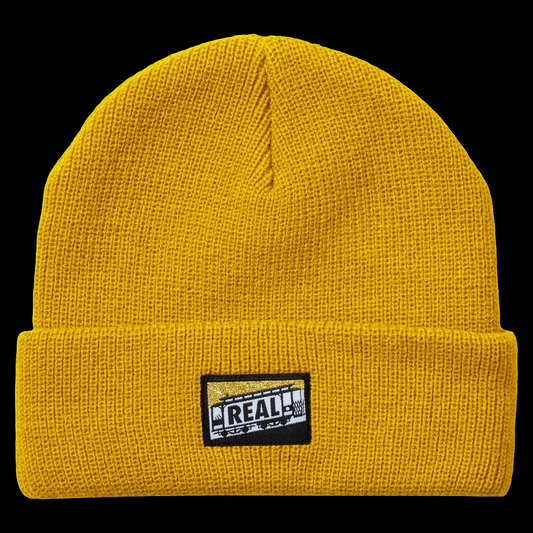 Real Skateboards Tough Thread Cuff Yellow Beanie