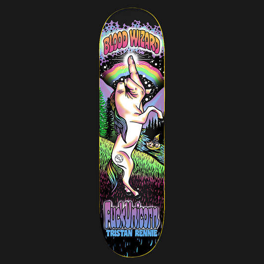 Blood Wizard Fuckunicorn Rennie deck 8.38"