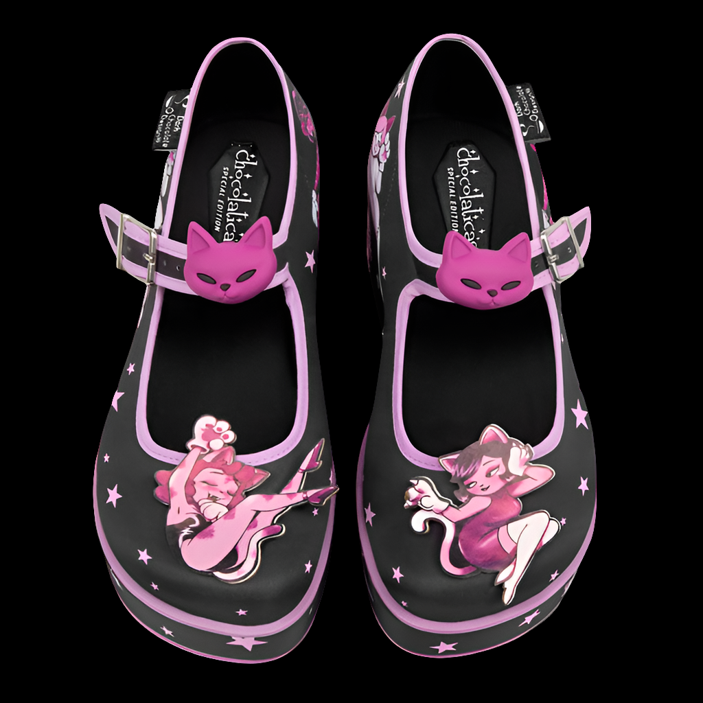 Hot Chocolate Design (Dark Chocolate) Chocolaticas® Lady Meow Women's Mary Jane Platform