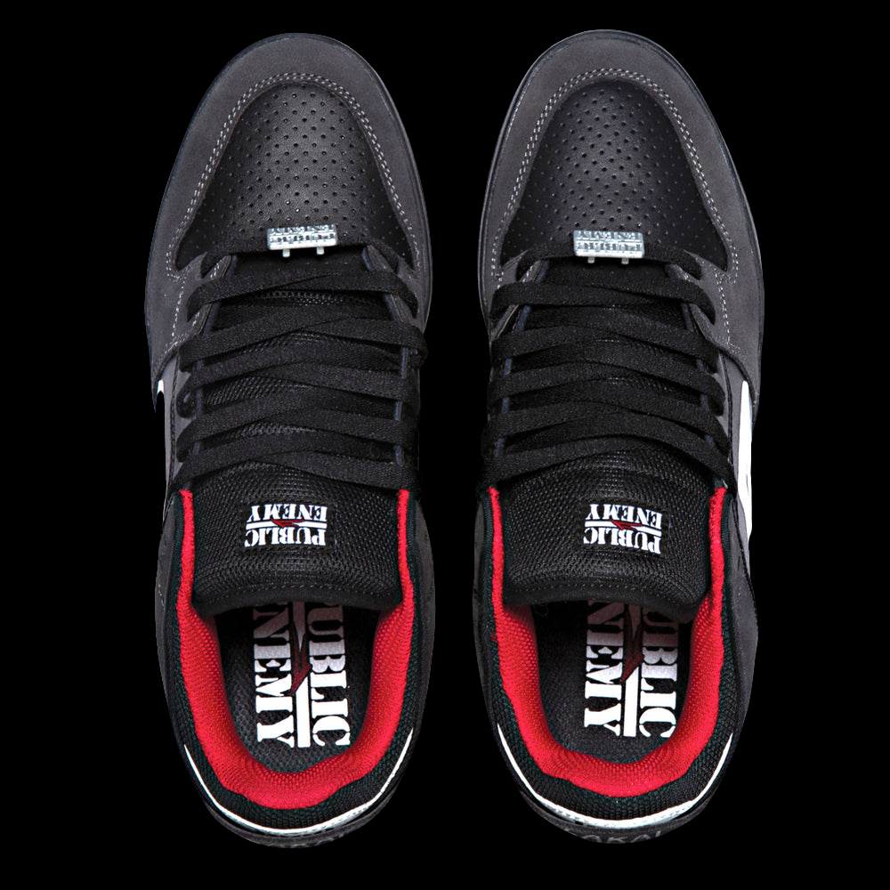 Lakai x Public Enemy Telford Low Blk/Red/Gun Metal Skate Shoes