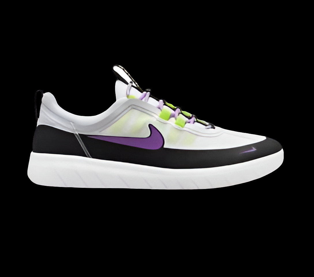 Nike SB Nyjah Zoom 2.0 White/ Berry/Neon Green Skate shoes 11