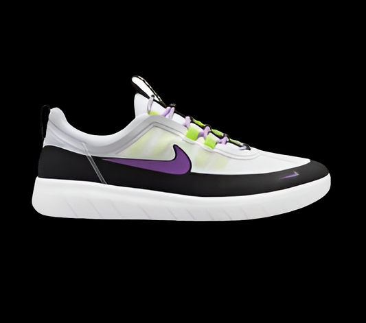 Nike SB Nyjah Zoom 2.0 White/ Berry/Neon Green Skate shoes 11