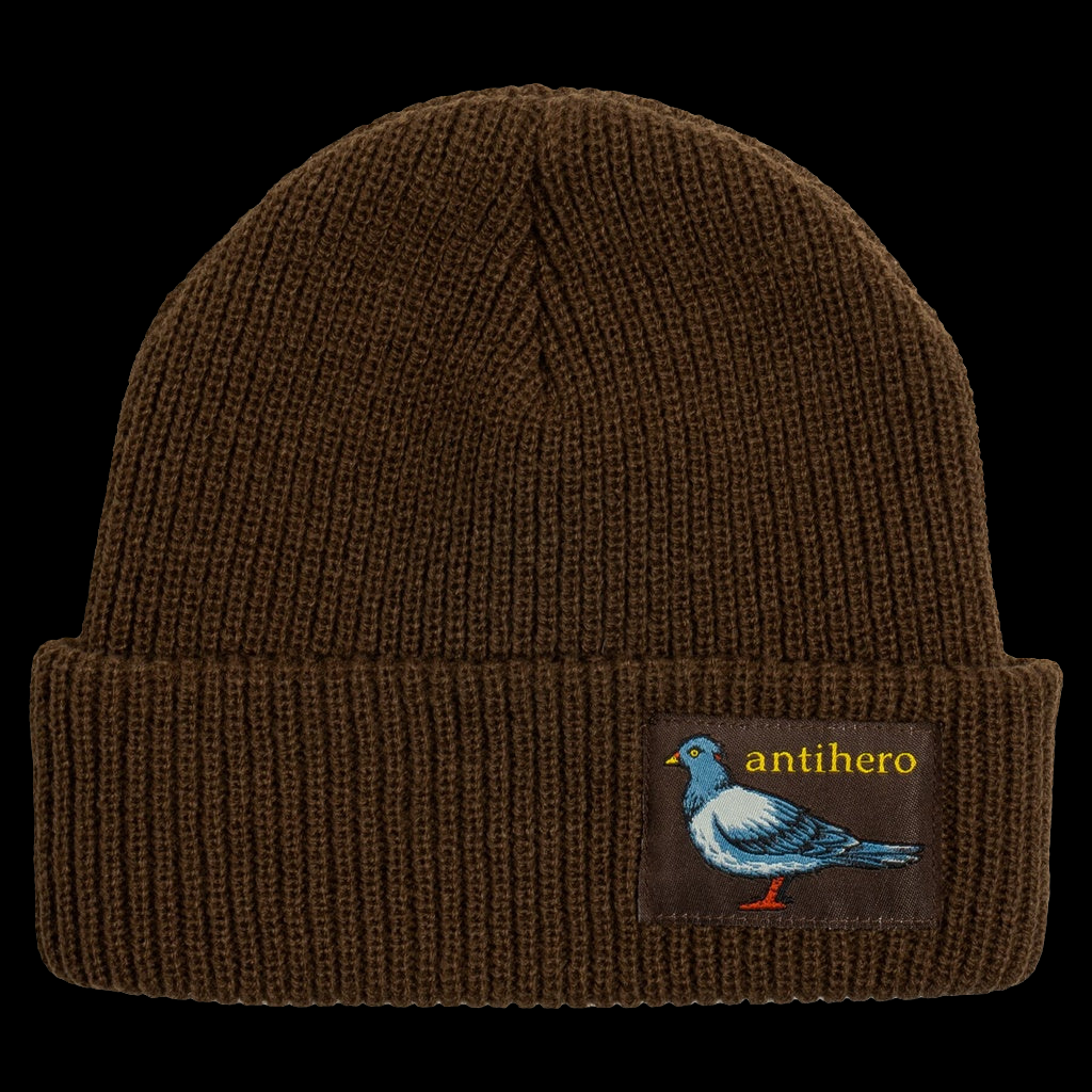 Anti-Hero Lil Pigeon Label Cuff Brown Beanie