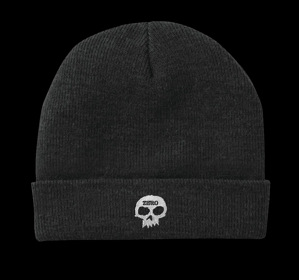 Zero Embroidered Skull Black Beanie