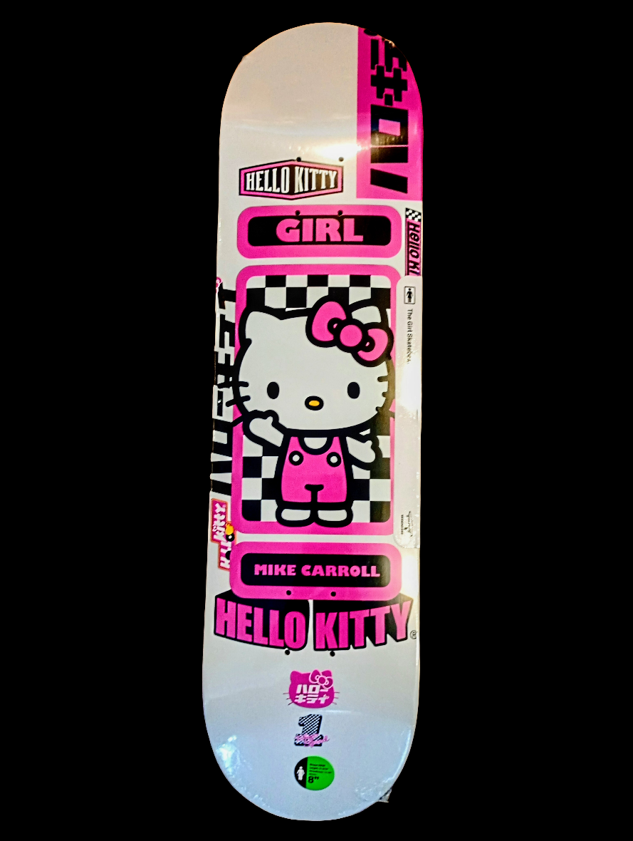 Girl x Sanrio (2021) Hello Kitty Tokyo Speed Racer Carroll Pro Skate Deck 8"