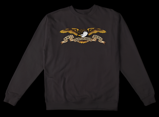 Anti-Hero Skateboards Eagle Asphalt Black Crew Sweater