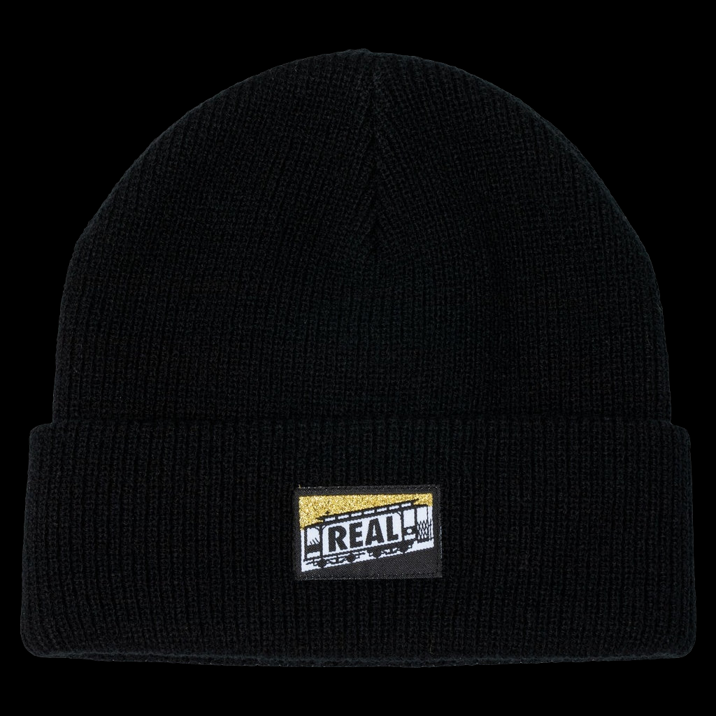 Real Skateboards Tough Thread Cuff Black Beanie