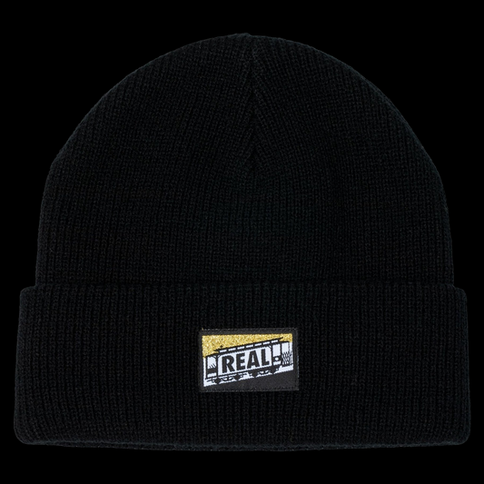 Real Skateboards Tough Thread Cuff Black Beanie