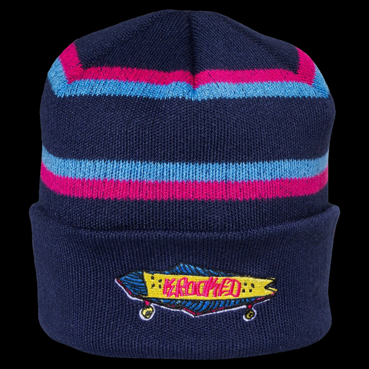 Krooked Bored Cuff Multi-Blue Beanie
