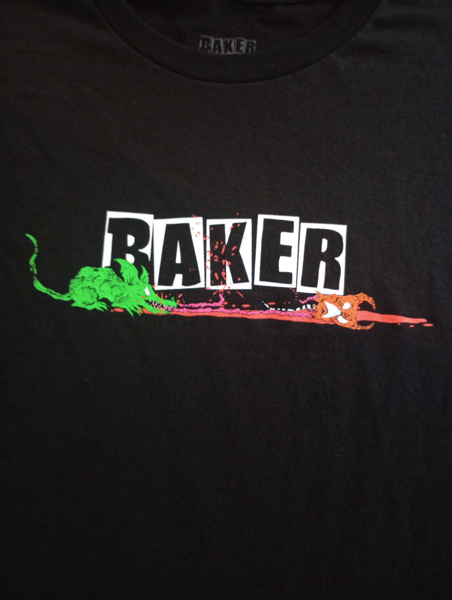 Baker Skateboards(2022) Toxic Rats (Neckface design) Black Long Sleeve Shirt Large