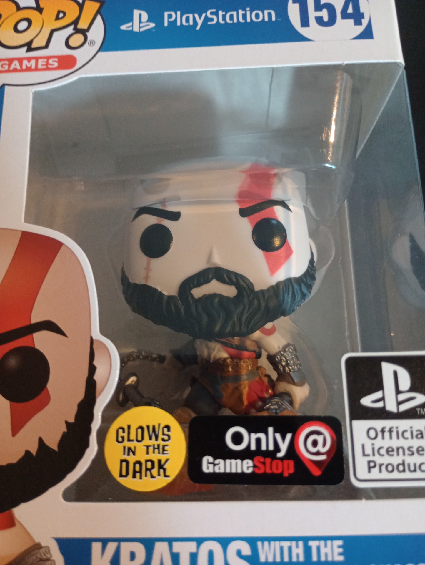 Funko Pop! PlayStation GameStop Exc GITD Kratos God of War #154 MINT