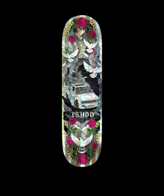 Real "Cathedral 2" Holographic Mercedes Benz Twin Tail Ishod Wair Pro Skate Deck 8.3