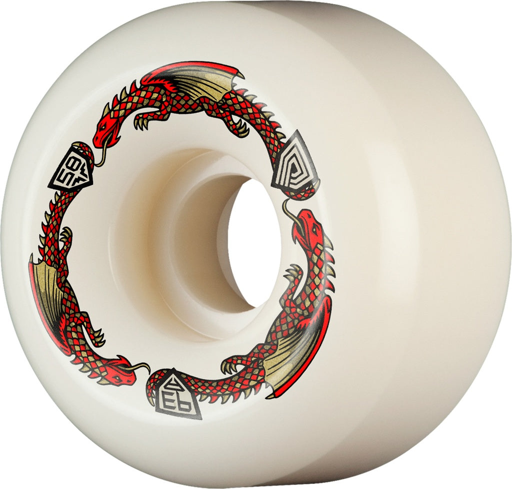 Powell Peralta Dragon Formula Ratbones II White/Red Radial Narrow Patch Andy Anderson Pro Skateboard Wheels 58mm 97a