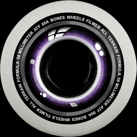 BONES Wheels Filmers All Terrain Formula Skateboard Wheels 80A