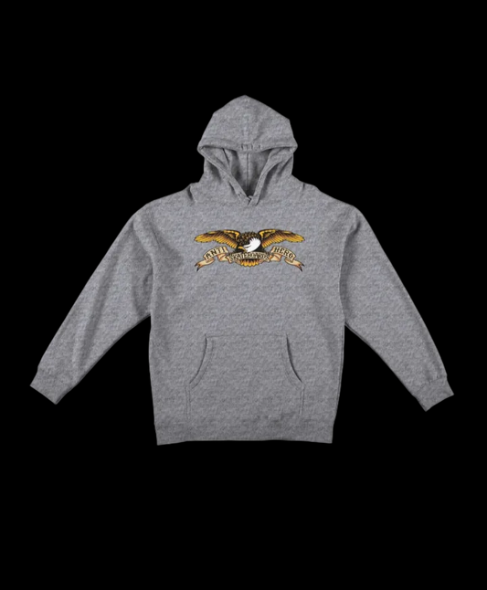Anti-Hero Skateboards Heavyweight Basic Eagle Heather Grey Pullover Hoodie