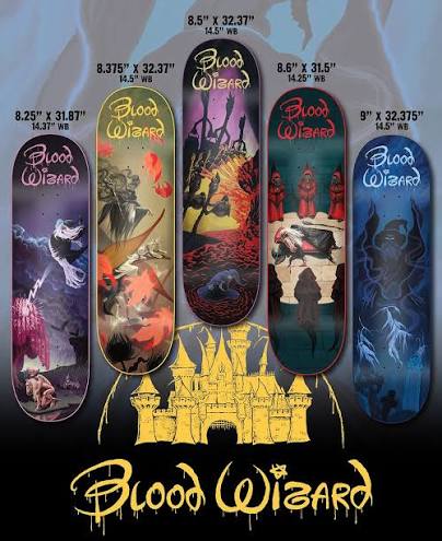 Blood Wizard "Darktasia Series" Entire Collection Walt Disney Cult 5 Skate Deck Set