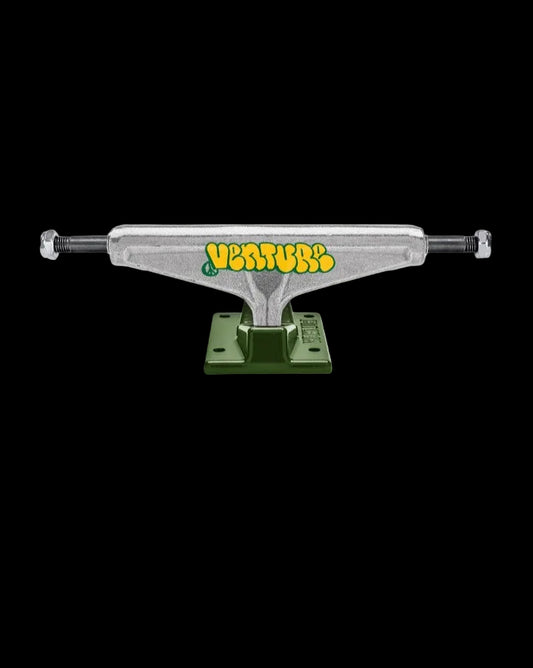 Venture "Throw" 5.6 Hi Polished Silver/Green Pro Team Skate Trucks 8.25"