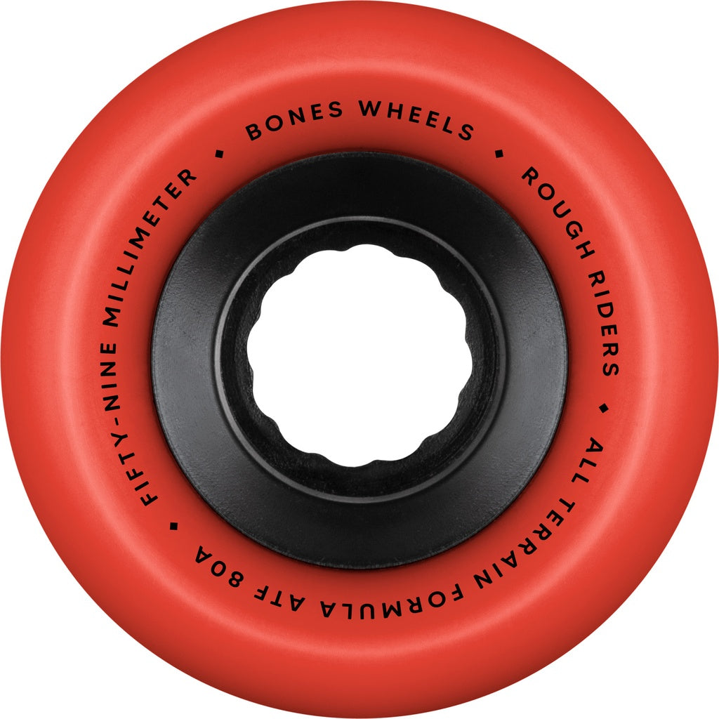Bones ATF Rough Riders "Skull and Bones" Red Skateboard Wheels 80a