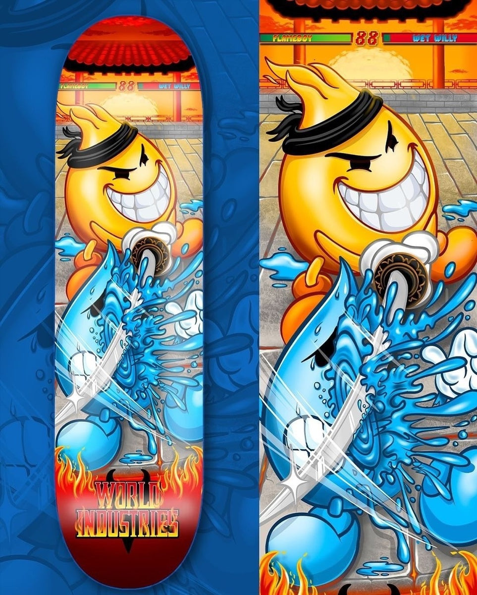 World Industries MK themed 'Kombat' Skate Deck 8.25"