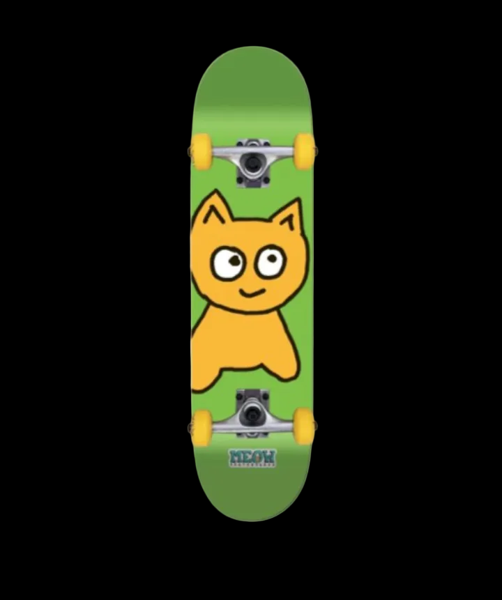 Meow Big Cat Green Complete Skateboard 8"