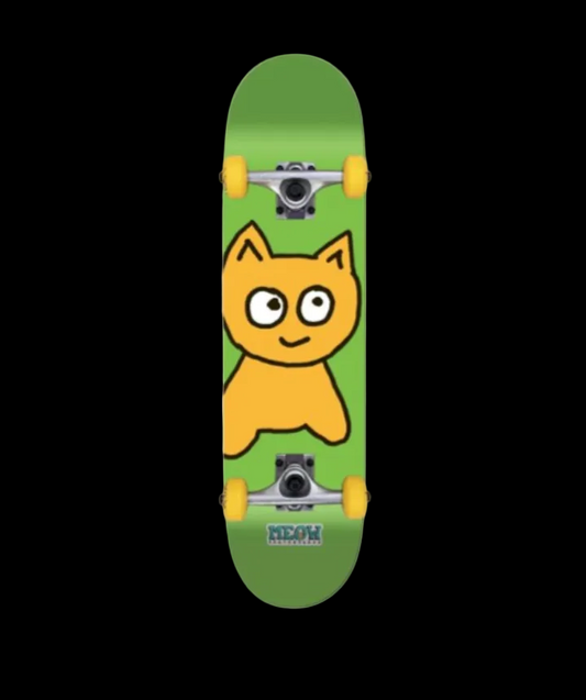 Meow Big Cat Green Complete Skateboard 8"