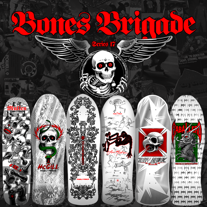 Bones Brigade Series 17 Reissue Collection (Limited Production) :  Caballero, Hawk, Mullen, Mountain, Guerrero, McGill Entire 6 Skate Deck Set