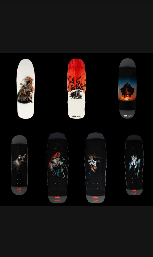 Welcome X Batman Skateboard Collection - Batman, Bane w/ Scarecrow, Joker, Catwoman - 7 Skate Deck Set