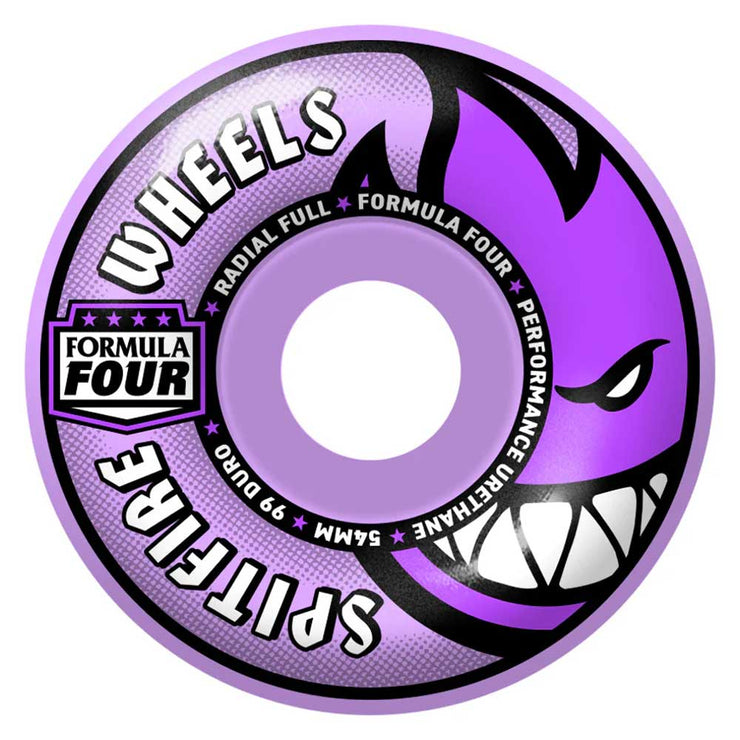 Spitfire Formula Four F4 Radial Full Purple Skate Wheels 54mm 99a