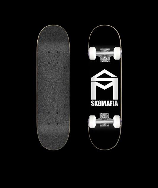 Sk8Mafia "House Logo" Micro Complete Black Skateboard 6.0"x 23.5"