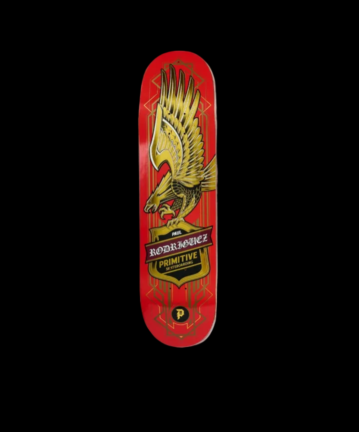 Primitive "All Star Eagle" Red/Gold Paul Rodriguez Pro Skate Deck 8.25"