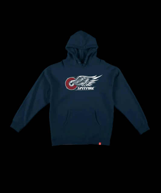 Spitfire Wheels Classic Wing Honda Racing Mock Up Navy Blue Pullover Skate Hoodie