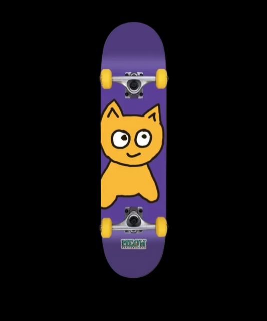 Meow Big Cat Purple Complete Skateboard 8.25"