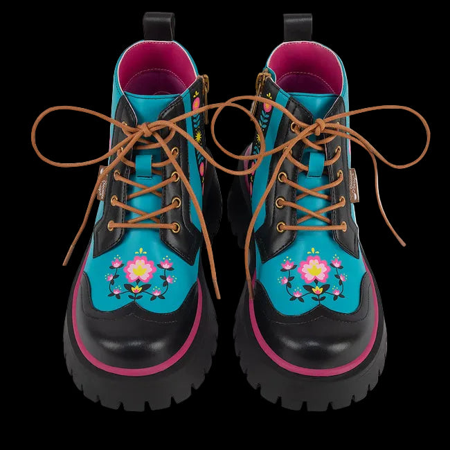 Hot Chocolate Design "Enchanted North" Teal/Black Women's Boots
