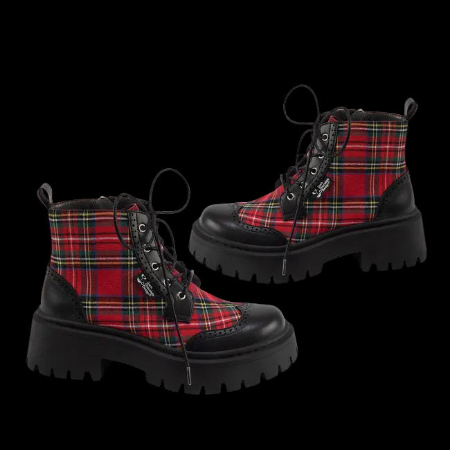 Hot Chocolate Design "Red Tartan" Red/Black Women's Boots