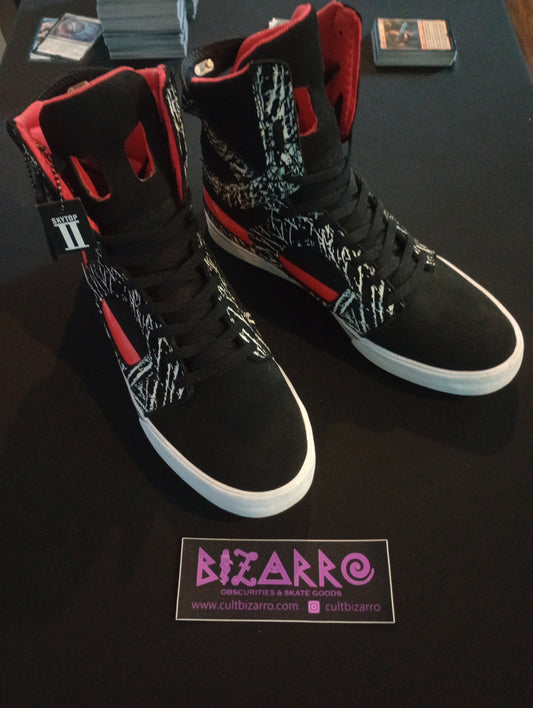 Supra SkyTop II Y2K (Pre-Owned) Zebra/Blk/Red Vtg skate shoes 12