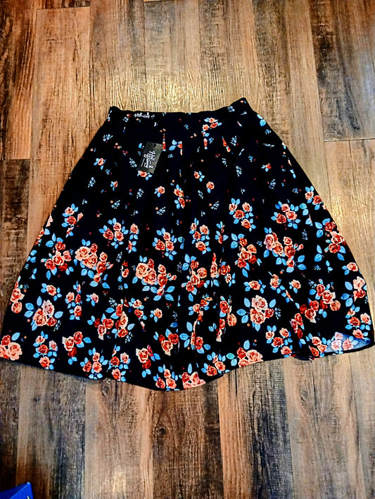 Hell Bunny Vintage "Orla" Floral Skirt Women's Medium