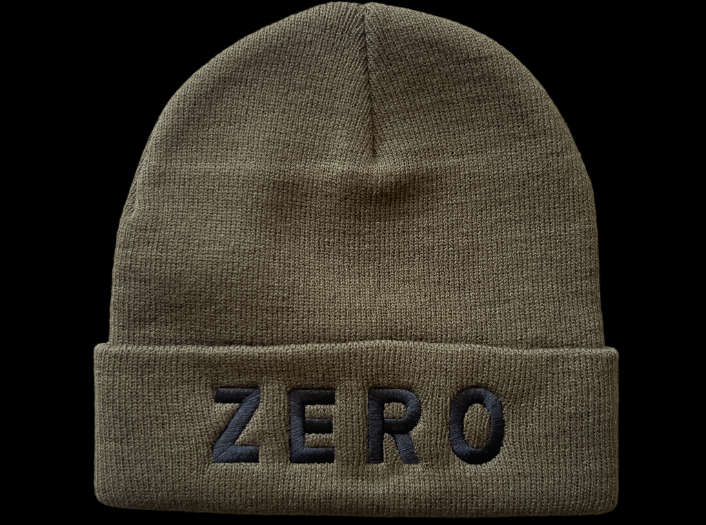Zero Army Embroidered Olive Beanie