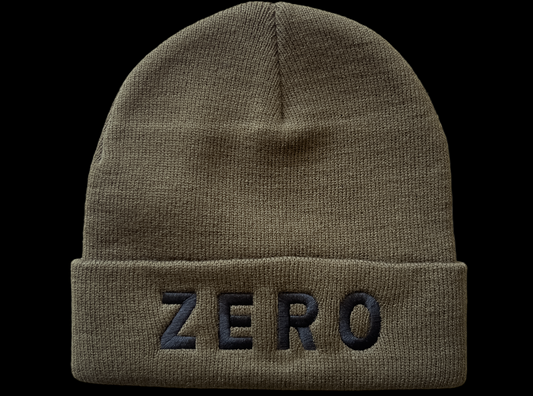 Zero Army Embroidered Olive Beanie