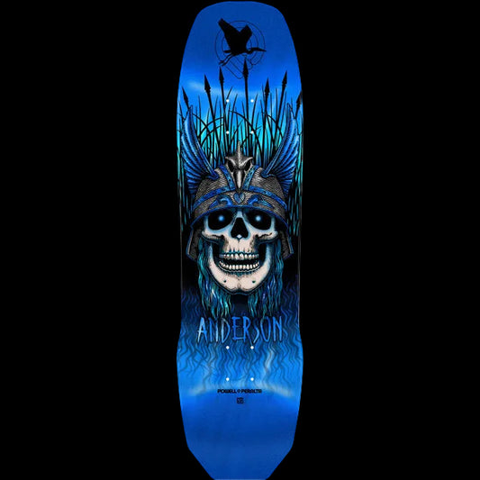 Powell Peralta Heron Skull Blue Foil Andy Anderson Pro Skate Deck 8.45" x 31.8"
