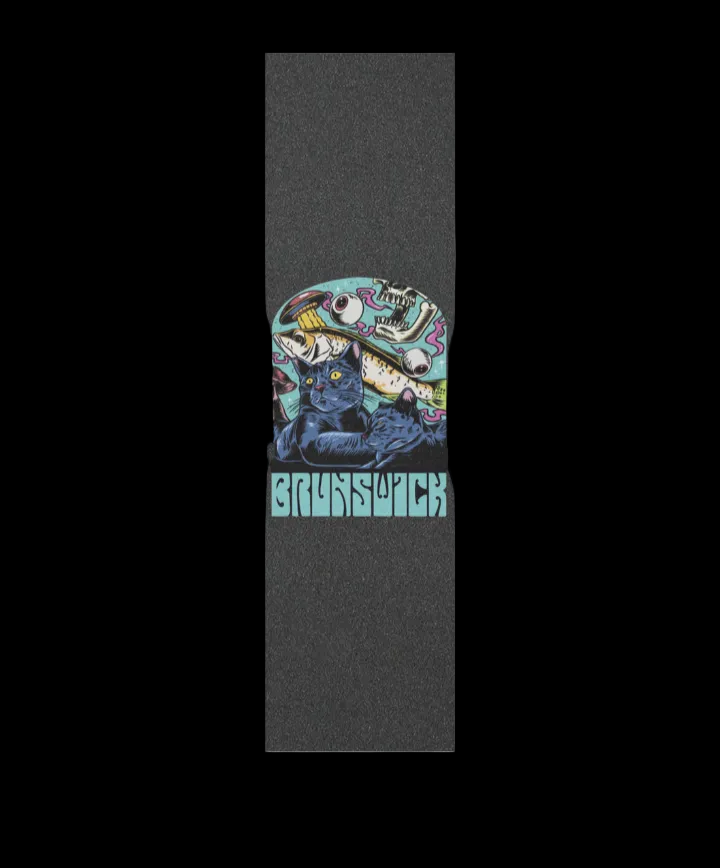 Brunswick "Lava Lamp" Black Cat Horror Themed Black Grip Tape 9" x 33"