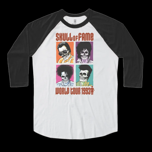 Girl Skateboards "Skull of Fame" World Tour 93' Mercury Morrissey Smith Prince White/Black *Limited Edition 3/4 Sleeve Skate Shirt