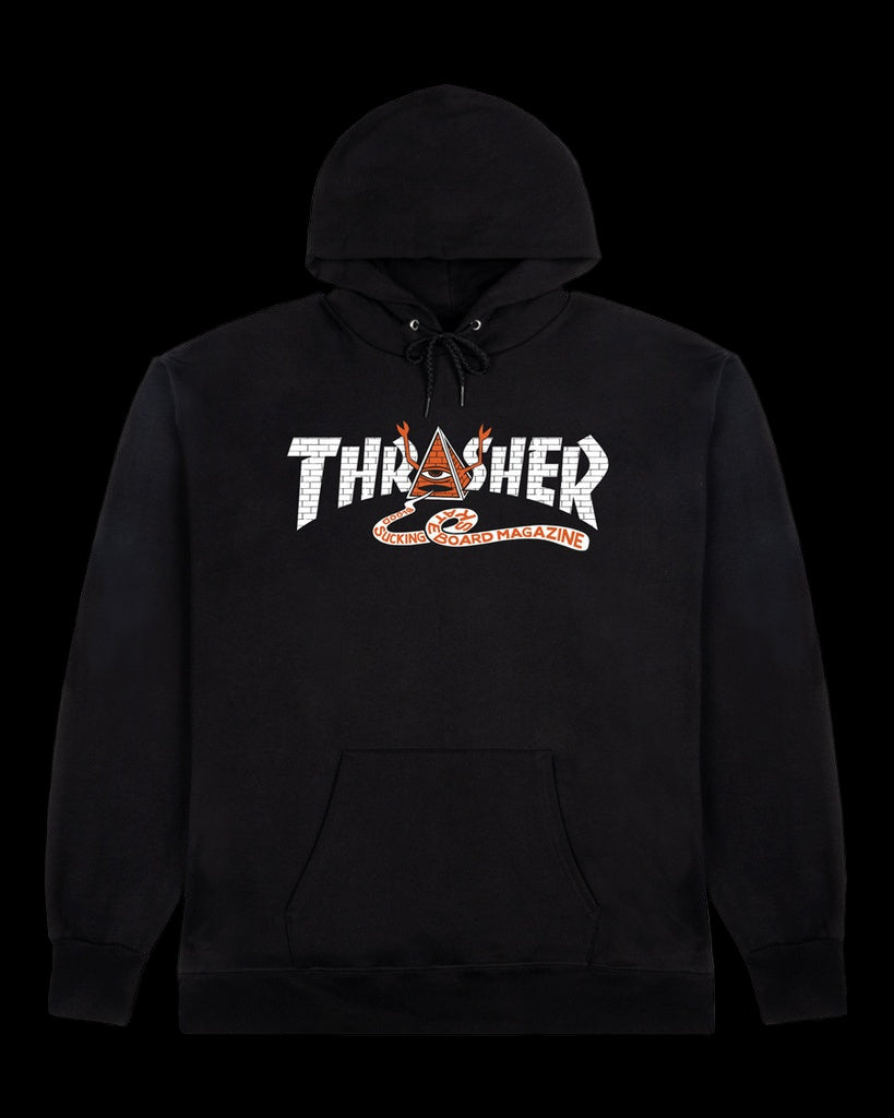 Thrasher x Toy Machine Pyramid Black Pullover Hoodie